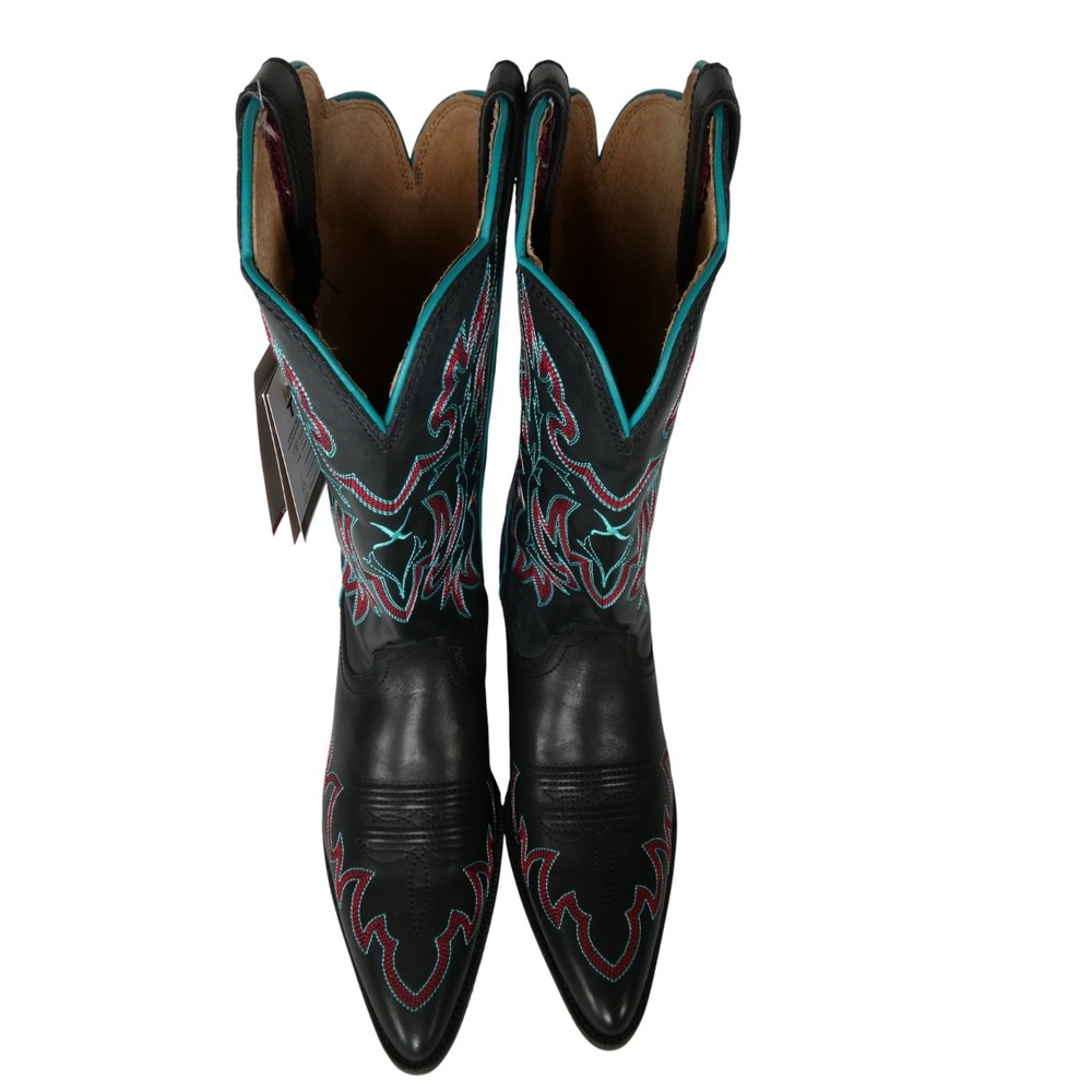 Twisted X‎ WWT0039 Womenʼs Western Boots Black Multi Leather Snip Toe Size 9B